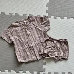 チェックシャツ　ブルマ　リンクコーデ　おそろい　兄弟　姉妹　アプレレクール