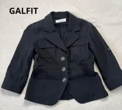 GALFIT ブラック テーラードジャケット 麻混 七分袖春夏用Mサイズ