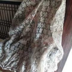 ジャンクジャーナル素材。花柄刺繍レース生地(紅茶染め)