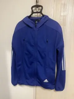 adidas フード付きジャケット 青