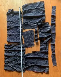 古布　藍染木綿　久留米絣　細雪雪ん子　ハギレ反物　布端