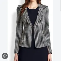 ARMANI COLLEZIONIジャガードニットジャケット　ネイビー×オフ40のサムネイル