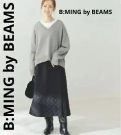 B:MING by BEAMS 巻きスカート風 キルティング 黒 Sのサムネイル