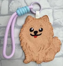 ハンドメイド 刺繍 コーギー バッグキーホルダー チャーム 犬 うちの子