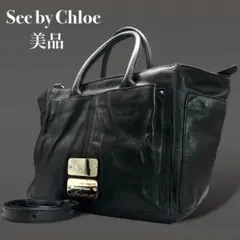 【美品】See by Chloe トートバッグ 2way 金金具 レザー 613