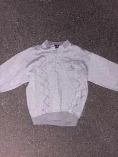 90s NORTHFIELD グレー ポロスウェットシャツ　ヘンリーネック