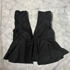 【夏物セール】美品　ブラック フリル リボン ノースリーブ