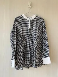 チェック柄長袖シャツ