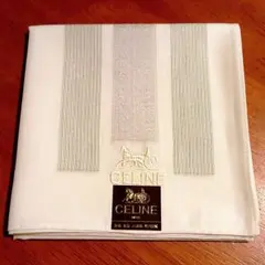 CELINE ハンカチ 100%シルク ホワイト