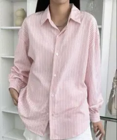 DAZY ストライプ柄ドロップショルダーシャツ