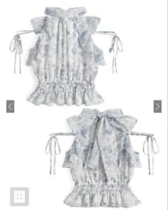 GRL 花柄シアーアメスリフリルリボントップス tg965a