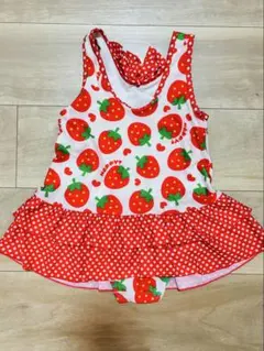 いちご柄 ワンピース水着 120