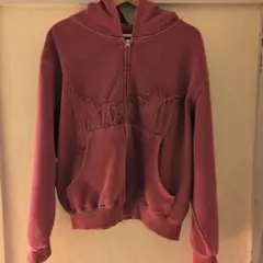 BlessU 赤 ジップアップパーカー