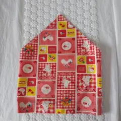 ●三角巾ゴムタイプ　うさぎ　あか