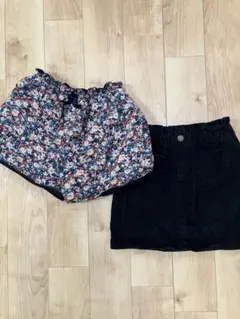 花柄ショートパンツとスカート