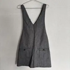 グレー Vネック ノースリーブ ミニワンピースのサムネイル