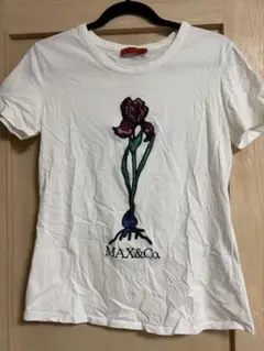 MAX&Co. 花柄刺繍 Tシャツ ホワイト⭐︎値下げ⭐︎のサムネイル