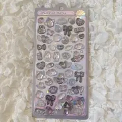 ボンボンドロップシール しろくろ モノクロ ピンク うさぎ オリジナル