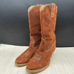 【WOLVERINE】ウルヴァリン ウエスタンブーツ ブラウン スエード 8M