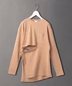 6 ROKU SIDE SLIT PULLOVER カットソー ベージュ 美品
