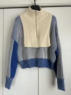 KBF レイヤードハーフZIPニット