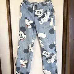 ディズニー ミッキー 総柄 デニム パンツ ストレート