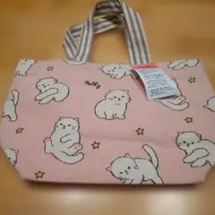 【新品】猫柄 トートバッグ ピンク