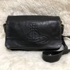 ヴィヴィアンウエストウッド オーブ レザー ショルダーバッグ ブラック