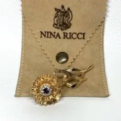 【美品】NINARICCI ニナリッチ　ピンブローチ　ゴールド　ストーン　花柄のサムネイル