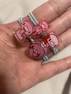 ピンクのクマヘアゴムセット