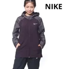 NIKE ナイキ ウインドブレーカー 黒 総柄 ナイロンジャケットパーカー