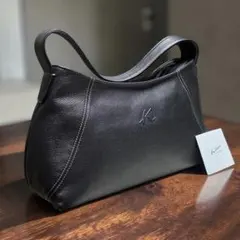 ✨美品✨キタムラ ワンショルダーバッグ BLK 凸Kロゴ ステッチ