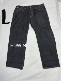 EDWINダークデニム ストレートパンツ ロールアップ W40