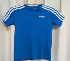 adidas 青 Tシャツ 3本ライン