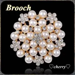 ブローチ パール フラワーモチーフ フォーマル 入学式 卒園式 b