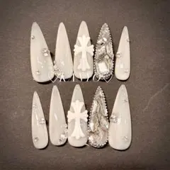 現品 ネイルチップ シズルニルック 地雷系 ギャル 十字架　埋め尽くし