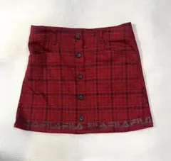 【FILA GOLF】フィラゴルフ チェック柄 台形スカート レッド LLサイズ