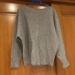 MICHEL KLEIN グレー長袖ニットセーター