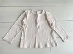プチバトー　フリル付きカットソー　薄ピンク