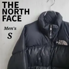 《希少》ザノースフェイス☆ヌプシ　ダウンジャケット　S　ブラック　刺繍ロゴ