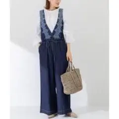 【美品】アーバンリサーチサニーレーベルデニム刺繍サロペット
