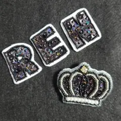 ビーズ刺繍 4点セット ブローチ ワッペン