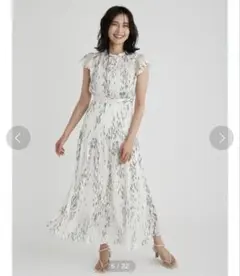 FRAY I.フレイアイディ シフォンプリーツプリントワンピース