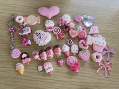 40個！！可愛い♡姫系ピンク系スイーツデコレーションパーツセット