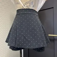 Chico ドット レイヤードフリルスカパン　ブラック Fサイズ