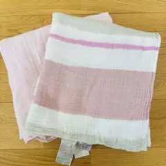 aden + anais おくるみ・ブランケット ピンクストライプセット