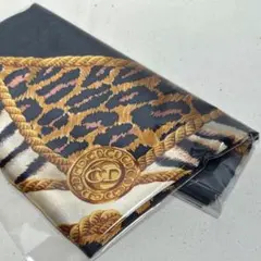 Christian Dior レオパード ゼブラ柄 大判シルクスカーフ