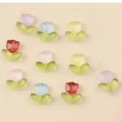 新品・未使用　ビーズパーツ No.101 チューリップ　10個