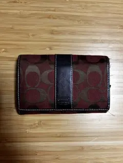 Coach 二つ折り財布 レッド/ブラウン