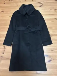 イネド】ロングベルテッドコート カシミヤ100% キャメル ステッチ比翼